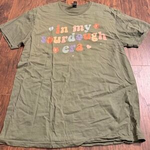 "IN MY SOURDOUGH ERA' Homestead T-Shirt Bread Baker Gift Womens size Large